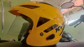 Helm Keselamatan KYT double visor Kuning Glossy