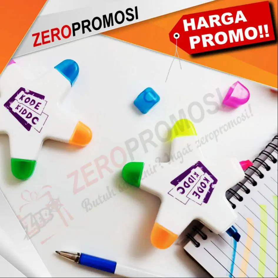 Souvenir Highlighter Stabilo 5 Warna Promosi Bentuk Bintang