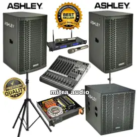 Paket sound system speaker pasif Ashley + mixer bluetooth Ashley 8 ch