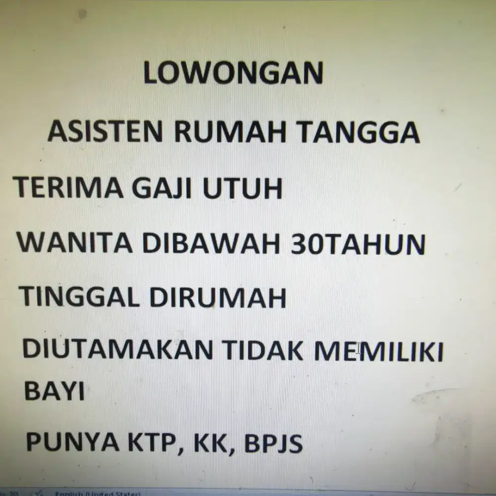 Asisten rumah tangga ART dan urus anak mnginap dirmh wanita dibawah 50