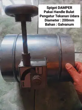 Volume Damper Manual Ducting,type Gear, BULAT dia 200mm, Ter MURAH