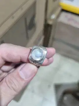 Cincin biduri bulan iket perak