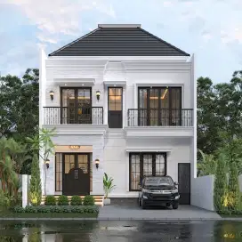 Rumah Baru Bergaya Klasik Minimalis Kawasan Elite Araya Greenwood Golf