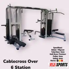 Alat Fitness Cablecrossover 6 sisi beban 4 tumpuk life Sport