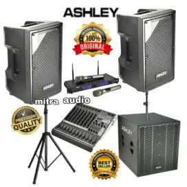 Paket sound system speaker aktif Ashley 12 inch+mixer bluetooth Ashley