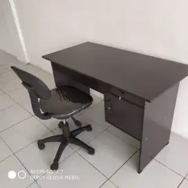 1 SET MEJA TULIS KANTOR + KURSI