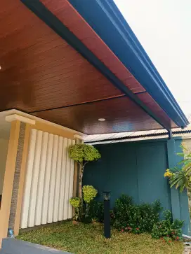 Kanopi minimalis atap alderon single layer + plafon pvc