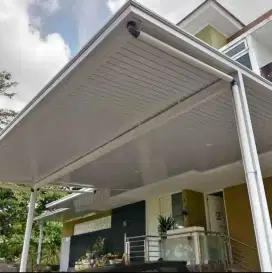 Kanopi minimalis atap alderon single layer + plafon pvc