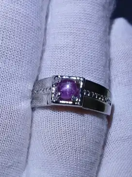 Cincin batu pink safire