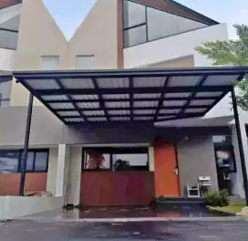 Kanopi minimalis rangka besi hollo galvanis