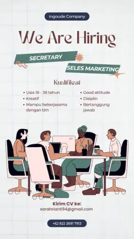 DIBUTUHAN TELE MARKETING WANITA UNTUK KELUAR NEGRI GAJI 8-10JT