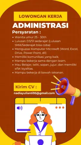 Lowongan kerja Administrasi PT Bina Adidaya Mandiri International