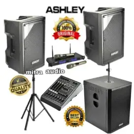 Paket sound system speaker aktif 10 inch+mixer bluetooth Ashley 4 ch