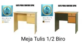 Meja Tulis 1/2 Biro kecil 80x40x75ada rak laci kunci 485rb free ongkir