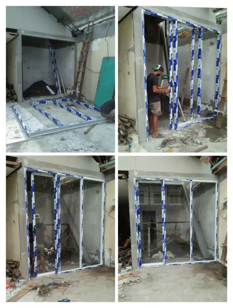 Partisi kusen aluminium , gypsum