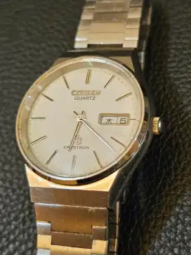 Vintage Jam Tangan Citizen Cryston Quartz JDM day date