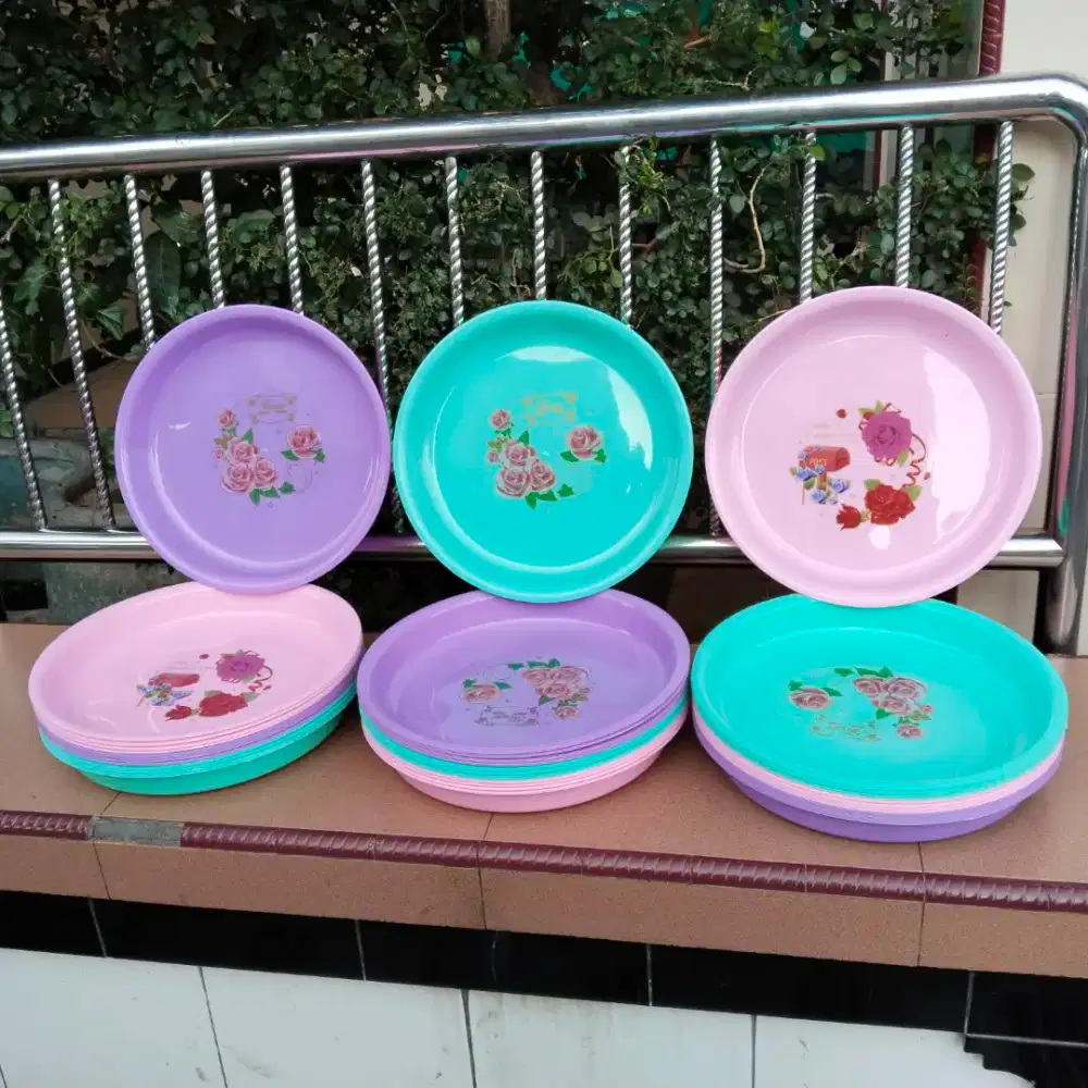 12 Pcs Nampan / Loyang Plastik Bulat 35 Cm