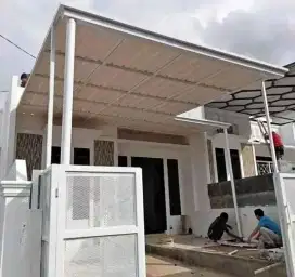 Kanopi rangka besi galvanis atap pvc