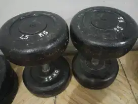 Dumblle/Barbel 50kg 1 set Full besi padu