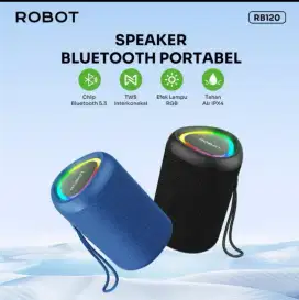 Speaker Bluetooth 5.3 ROBOT RB120 BASS NENDANG Waterproof RGB LED Grs