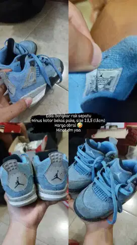 Jual Sepatu Anak Jordan, Asics, NB, Toe Zone