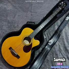 Bass akustik elektrik original samick include hardcase