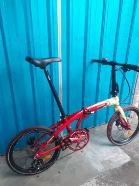 sepeda lipat element ecosmo 8 tipe tertinggi full upgrade