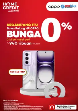 Segampang itu cicilan hp oppo Reno 12 pro promo bebas 2x angsuran