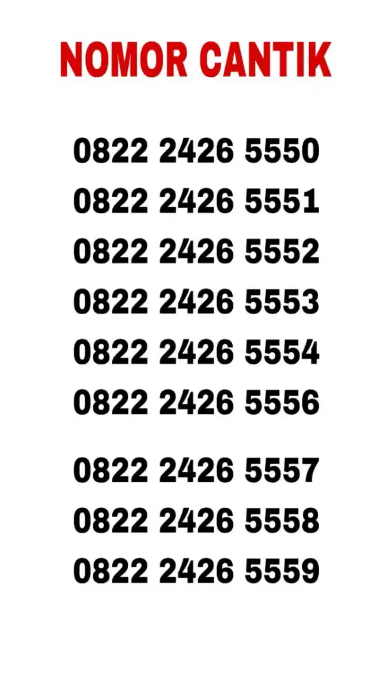 Nomor cantik perdana simpati telkomsel 4g