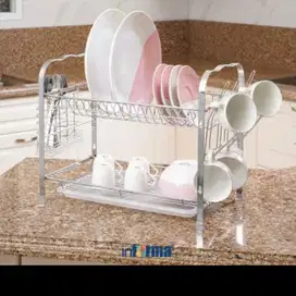 Informa - Rak Piring Susun Starlight Dish Rack 2 Tier Transparent