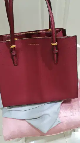 Tas Charles&Keith Red Burgundy BARU