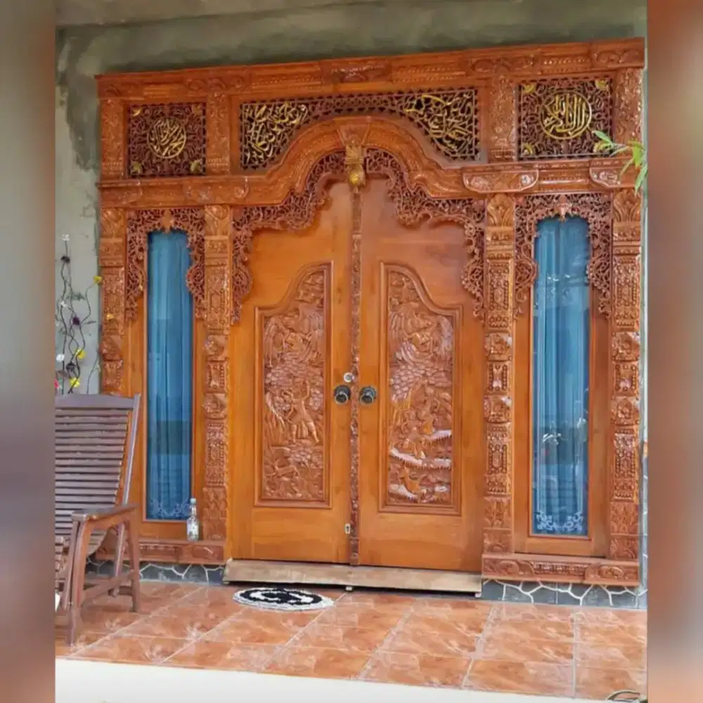 ready pintu gebyok wayang kayu jati asli