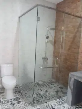 Kaca skat kamar mandi pintu partisi kaca tempered