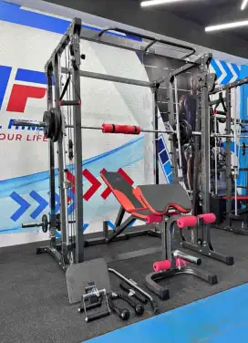 FREE PLAT BEBAN 40 KG SMITH MACHINE POWER RACK TL 022 ALAT FITNESS