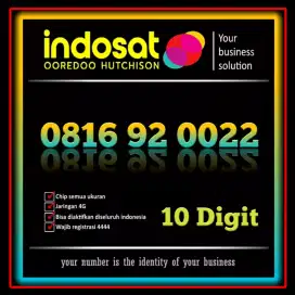 NOMOR PERDANA EXSCLUSIVE INDOSAT PREMIUM 10D SPESIAL EDITION 0022