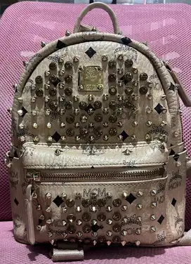 Ransel MCM Krem Permata Studed (PRELOVED)