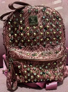 Ransel Studed Permata MCM Motif Kular (PRELOVED)