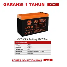 Baterai/Batrey UPS OVO AKI Kering 12V 7.2AH