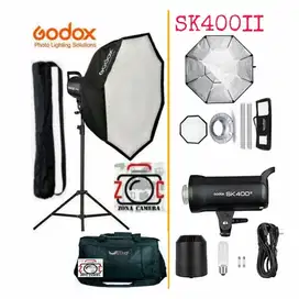 Paket Godox SK400II Full Set Lighting Studio SK400 II Lampu Flash Ligh