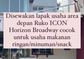 DISEWAKAN LAPAK USAHA DEPAN RUKO ICON BSD