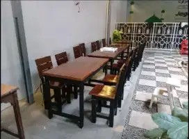 Meja kursi makan Cafe dan warung, meja kursi resto, meja kursi dagang