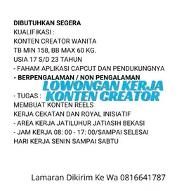 LOWONGAN KONTEN CREATOR