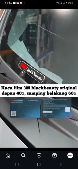 Promo kaca film 3M Blackbeauty Smart car