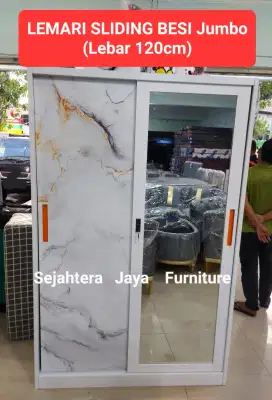 Lemari Besi Sliding Jumbo Lebar 120cm BARU