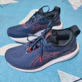 Asics Nimbus 25 Blue Red EUR 43.5 Wide Running Shoes Sepatu