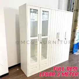 Lemari Besi Pakaian Metal Baju SUPER JUMBO Lebar 2 Meter