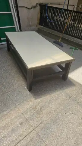 Meja aluminium lesehan buat santai makan kuat awet tahan lama