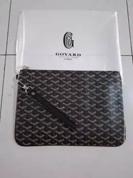 Clutch Goyard black leather clutch cowo model keren
