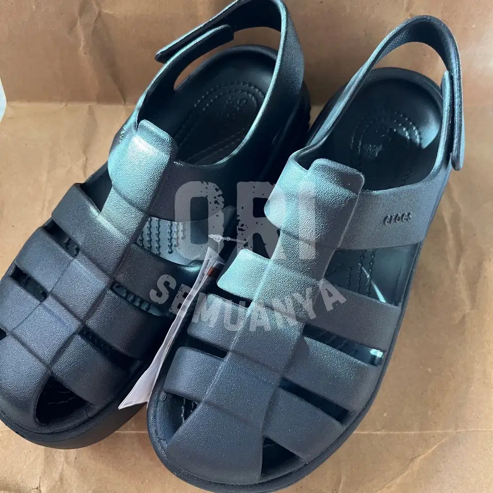 (NEW) Crocs Stomp Fisherman Unisex Sandal warna Black