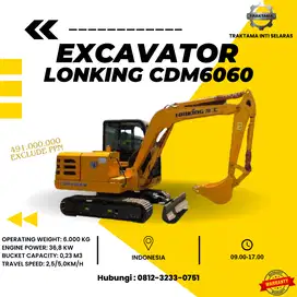 Excavator LONKING CDM6060N 6 Ton Tenaga Badak Hemat BBM